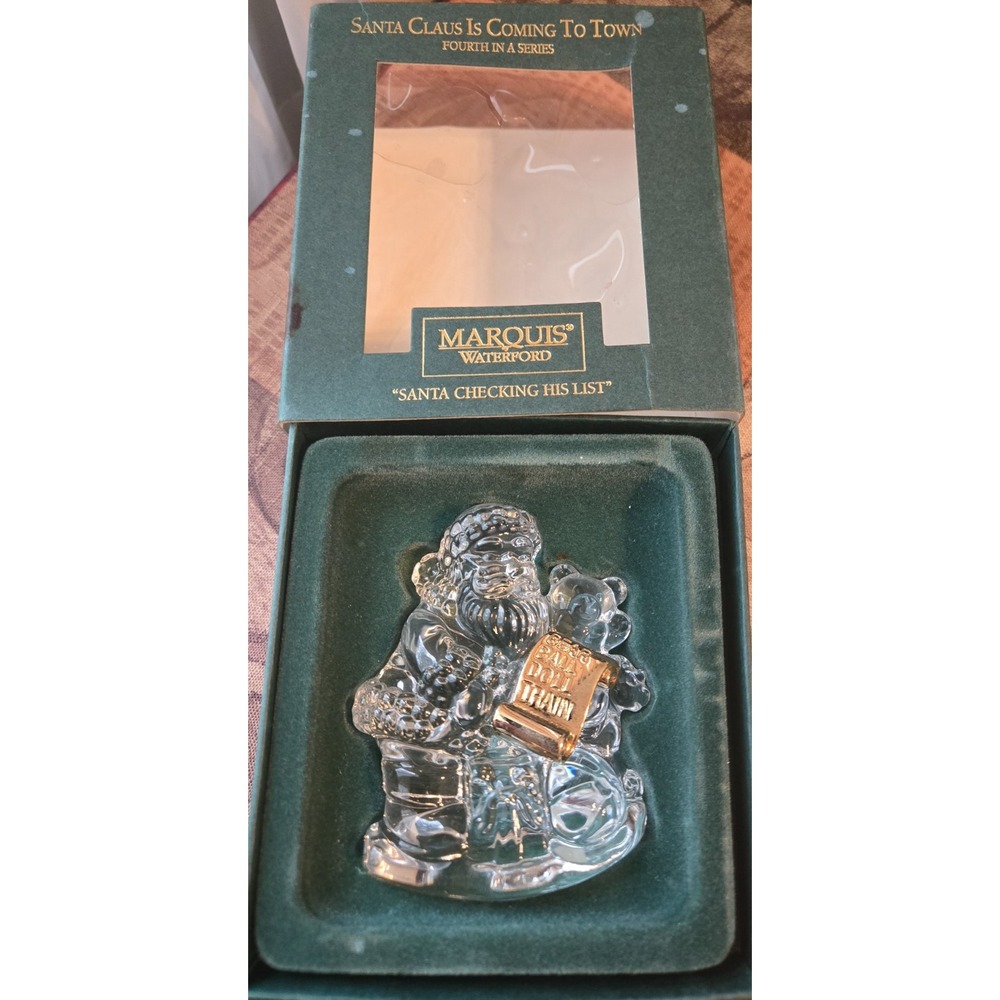 Santa Checking His List  - Marquis by Waterford Crystal Figurine
